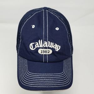 Callaway Golf Mesh Breathable Baseball Cap Trucker Hat Adjustable Blue Embroider
